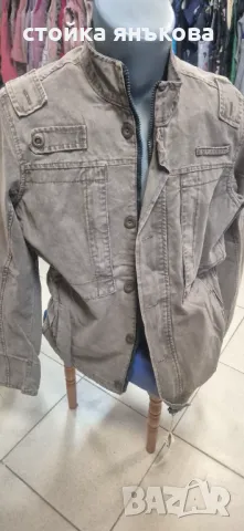 Мъжко тънко спортно елегантно яке, бежово кафяв цвят, снимка 2 - Якета - 49748176