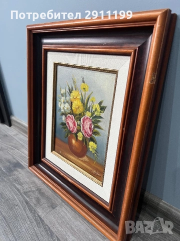 Маслена картина – цветя, снимка 6 - Картини - 54250098