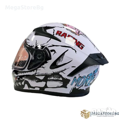 Каска за мотор 108 - размер M - White, снимка 3 - Аксесоари и консумативи - 50526856