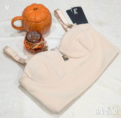 Кроп топ бюстие Junona Юнона панталон кожен клин риза , снимка 2 - Корсети, бюстиета, топове - 53960166