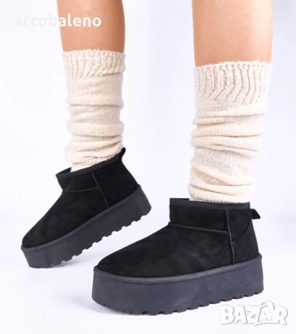 Дамски снежни боти на платформа с подплата от кожа Mouna, 3цвята , снимка 7 - Дамски боти - 52618342