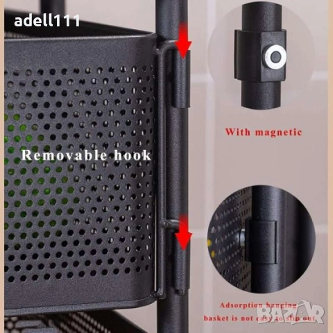 Домакински Органайзер Квадратен на Пет нива.Изцяло Метален на Колелца.Наличен в Черен и Бял цвят , снимка 12 - Други - 53596994