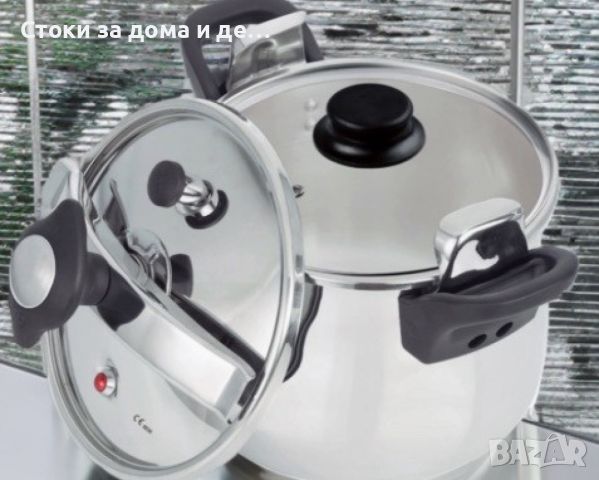 ✨Тенджера под налягане Rosberg R51311A7, 5л/7л/9л, Индукция, Неръждаема стомана (Н) , снимка 2 - Съдове за готвене - 45491783