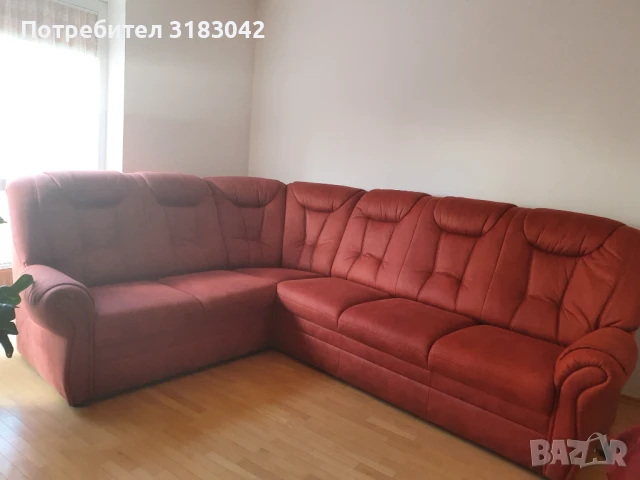 Комплект атрактивна холна ъглова петместна гарнитура с двуместен диван, снимка 1