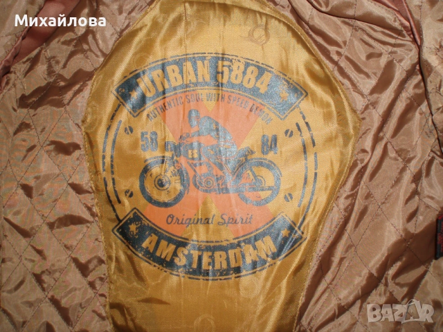 Кожено яке за мотор естествена кожа Urban motor AmsterdamUnisex, снимка 7 - Якета - 54244355