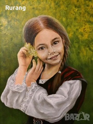 Авторска картина,, Момичето от родната земя", снимка 3 - Картини - 50505439