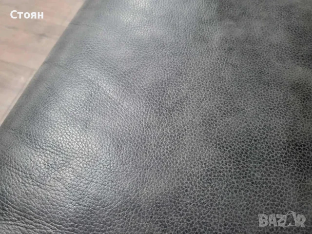 Сива кожена табуретка с функция ракла, снимка 6 - Дивани и мека мебел - 50887279