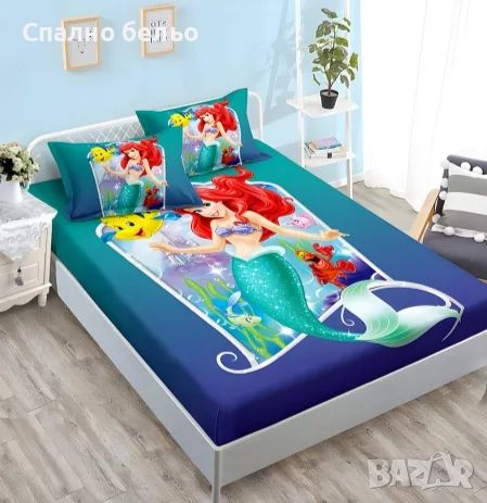 Детски долен чаршаф с ластик и две калъфки , снимка 11 - Спално бельо - 45843292