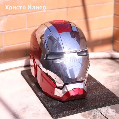 Моторизирана маска Iron Man MK5 1:1 с гласова команда Роботизирана каска Железния човек, снимка 2 - Друга електроника - 45743232