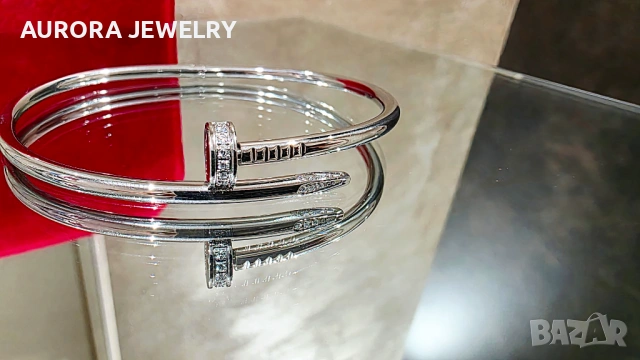 CARTIER Nail Juste un Clou Silver Small Thin Diamonds Гривна Пирон