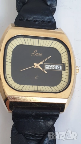 Позлатен мъжки кварцов часовник Laco by Lacher, снимка 3 - Антикварни и старинни предмети - 53753156
