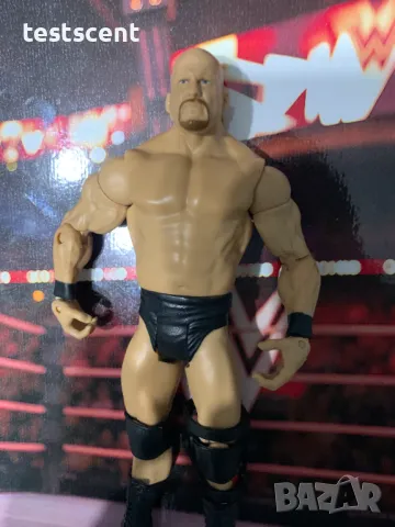 Екшън фигура WWE Stone Cold Steve Austin Ледения Стив Остин Mattel basic figure играчка WWF WCW, снимка 4 - Колекции - 48438530