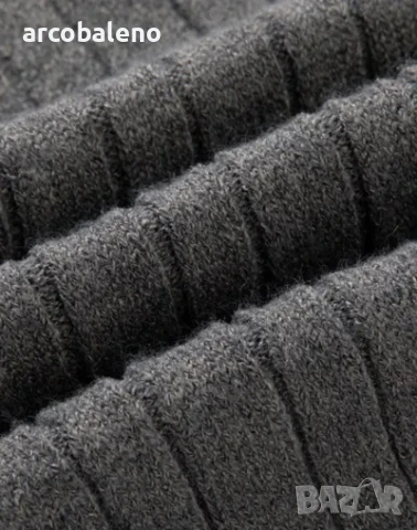 Мъжки моден трикотажен пуловер с дълги ръкави и цип, 4цвята, снимка 7 - Пуловери - 42708061