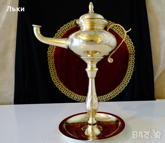 Бронзова маслена лампа на Аладин,29 см. , снимка 2 - Антикварни и старинни предмети - 51800261