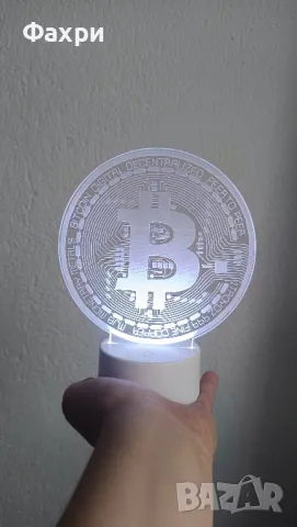 Нощна лампа Биткойн Bitcoin, снимка 2 - Лед осветление - 49755402