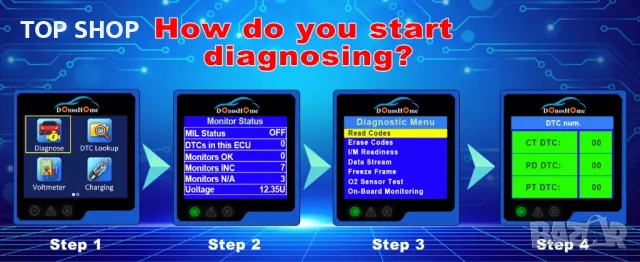 Диагностика за автомобили OBD2 DH300 от 2024г. DonosHome, снимка 13 - Аксесоари и консумативи - 49156868
