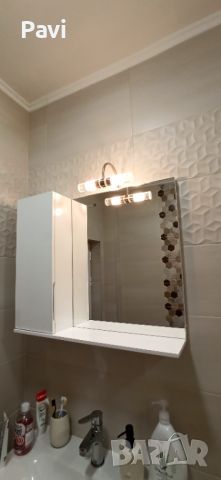 Нов ПВЦ шкаф за баня с огледало и осветление , снимка 4 - Шкафове - 46388143