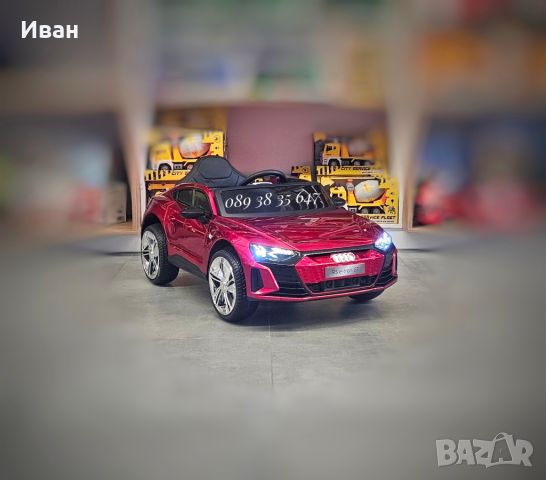  ТОП ЦЕНА!НОВО!Акумулаторна кола AUDI RS E-TRON GT RED с 12Vбатерия,МЕКИ ГУМИ,дистанционно,Bluetooth