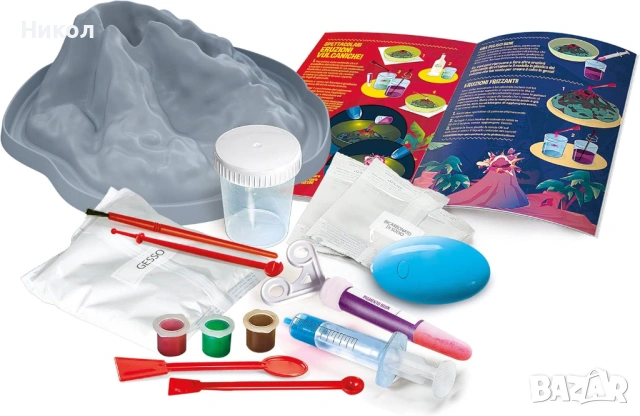 Научна игрова лаборатория Clementoni - Вулкани и супер изригвания, Научни експерименти , снимка 3 - Образователни игри - 53999334