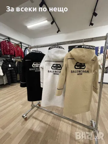 Дамско палто Balenciaga - Бяло и черно Код A171, снимка 2 - Палта, манта - 47585766