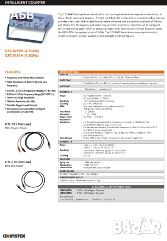 Продава се нов професионален честотомер / брояч до 2700МХц - GW INSTEK GFC-8270H, снимка 10 - Друга електроника - 53879608
