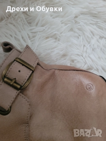 Нови дамски бежови боти ЕСТЕСТВЕНА кожа, снимка 5 - Дамски боти - 52466312