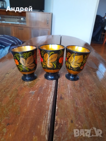 Стара Руска дървена чаша,чаши,хохлома #8, снимка 2 - Други ценни предмети - 52283801