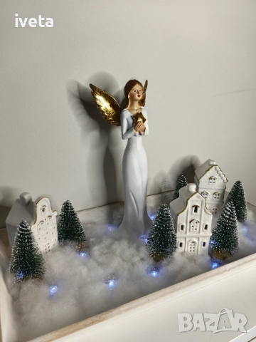 Коледни къщички и ангелче, снимка 2 - Декорация за дома - 52381494