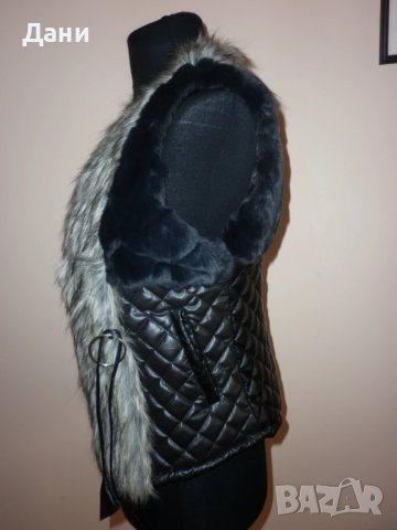 Пухкав елек Amonc -еко кожа, снимка 4 - Елеци - 50686694