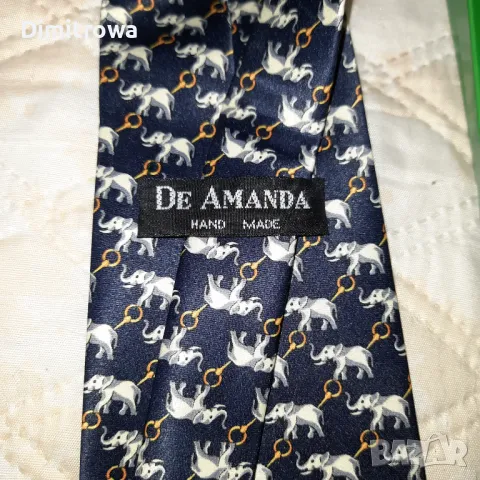 Вратовръзка 100% коприна De Amanda Elephant Handmade 100% Silk Tie, снимка 10 - Други - 47043150