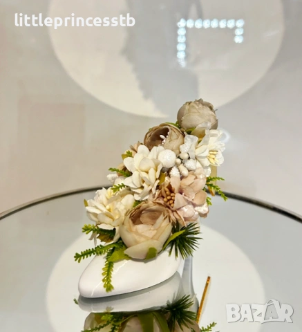 Подаръци за 8-ми март, елегантни обувки с цветя , снимка 6 - Изкуствени цветя - 53573246