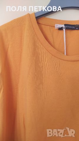 Оранжева блуза туника , снимка 5 - Тениски - 45295417