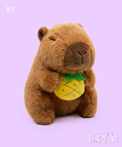 Плюшена играчка Капибара с плод 25см, плюшени Capybara fruit plush toy, снимка 2 - Плюшени играчки - 54007536
