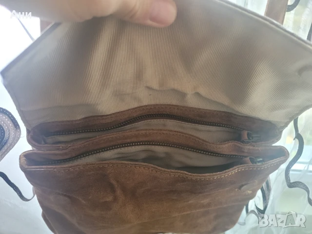 Дамска раница от естествена кожа и набук, снимка 3 - Чанти - 50924242