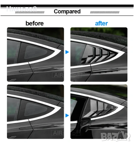 Tesla Model 3 - ABS Rear Window Shutter Cover 2017-2023 Highland 2024 , снимка 1 - Аксесоари и консумативи - 53694445
