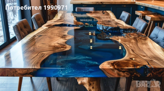 Маса от уникален дървен материал и смола ръчка изработка по поръчка, снимка 14 - Маси - 53729126