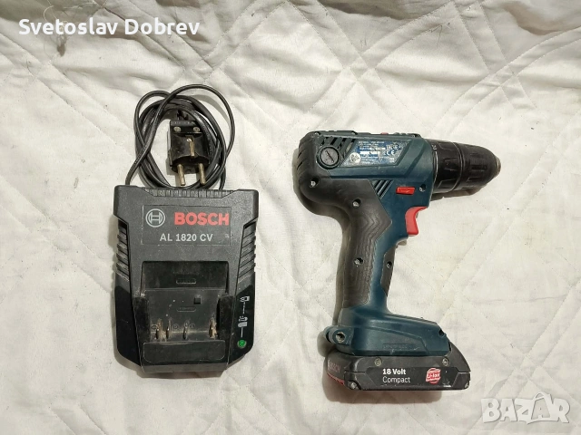 акумулаторен винтоверт Bosch 18v комплект с зарядно и батерия, снимка 4 - Винтоверти - 53966440