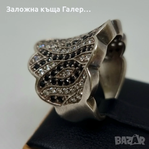 Сребърен пръстен 925 с фианити – 9,43г, снимка 6 - Пръстени - 54279712