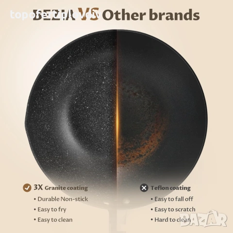Тиган BEZIA Wok Non Stick, снимка 3 - Съдове за готвене - 53654347
