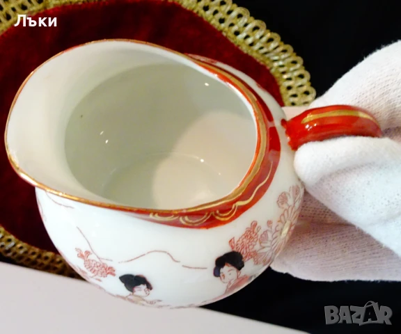 Кана,каничка японски порцелан,злато,гейши. , снимка 6 - Антикварни и старинни предмети - 51221104