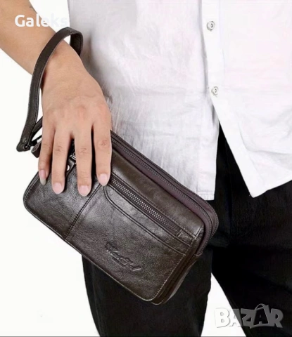 Мъжки универсални и елегантни, компактни кожени ръчни чантички тип Борсета!, снимка 15 - Чанти - 53805691
