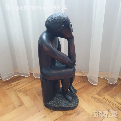 Масивна абаносова фигура от цяло дърво, снимка 3 - Антикварни и старинни предмети - 50828810