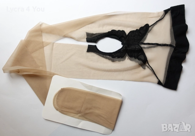 One size еротичен чорапогащник с отворено дъно пеперуда , снимка 3 - Бельо - 52951236