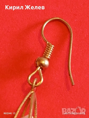 Позлатени обеци SWAROVSKI с висящ контур и шлифована висяща капка 17596, снимка 5 - Обеци - 52547849