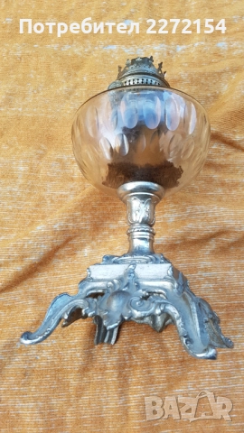 Стъклена газена лампа 19 век, снимка 3 - Антикварни и старинни предмети - 51469018