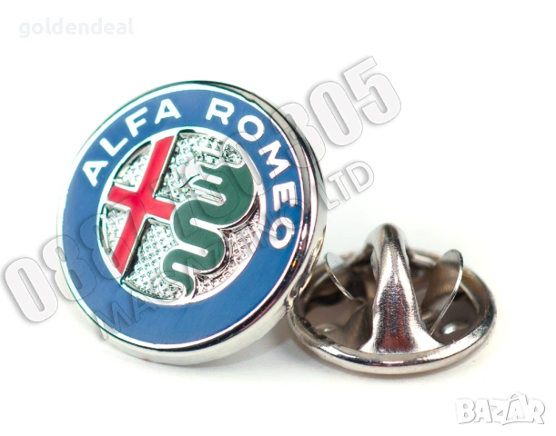 Значка Алфа Ромео Подарък за Фенове на марката Лого Метал и Емайл, снимка 3 - Подаръци за мъже - 53747841