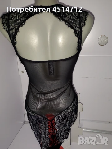 Марково боди с ластична мрежа и дантела, снимка 3 - Бельо - 50812951