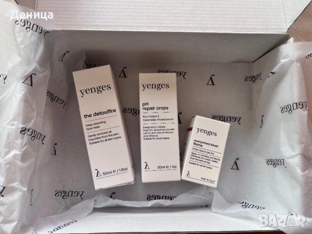 Комплект козметика Yenges – Detoxire маска, pH Repair Drops и крем руж, снимка 2 - Козметика за лице - 54242148