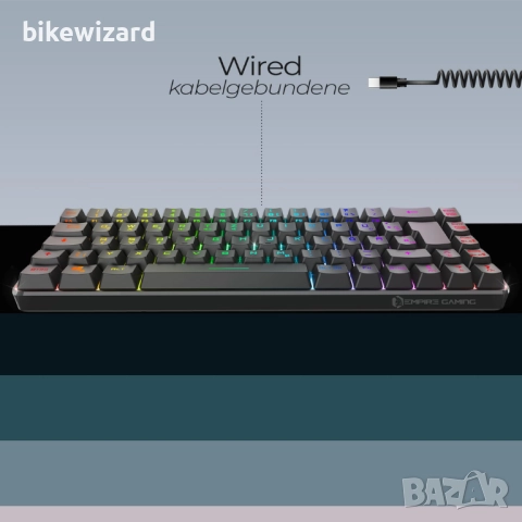 K208 Компактна TKL кабелна клавиатура RGB 69 клавиша – Черна НОВА, снимка 3 - Клавиатури и мишки - 52842165