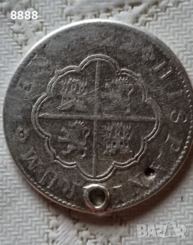 Сребърна монета 2 реала 1722  Испания , снимка 5 - Нумизматика и бонистика - 45797611